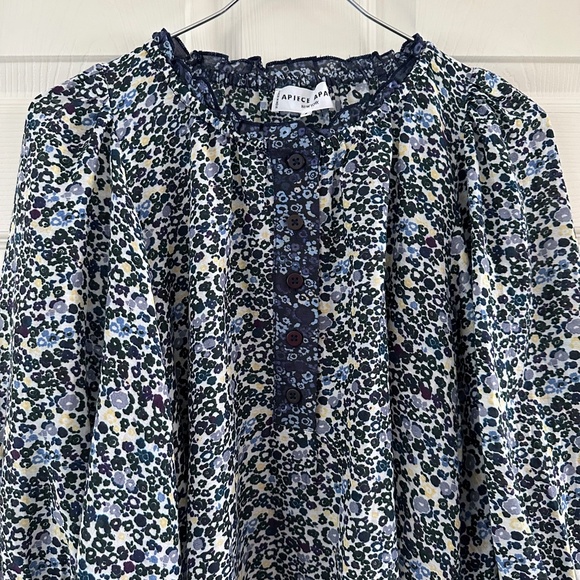 Apiece Apart Everlasting Blouse in Floral Navy - Picture 5 of 13
